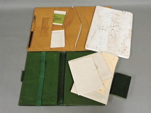 Lot 107 - An Asprey green leather writing folder