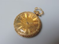 Lot 5 - An 18ct gold key wound open faced pocket watch