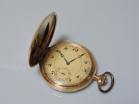 Lot 10 - A Swiss full hunter gold pocket watch