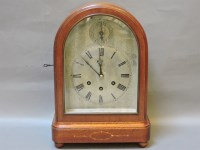 Lot 334 - An Edwardian eight day Westminster chime mahogany bracket clock