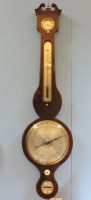 Lot 410 - A George III mahogany 8in dial wheel barometer