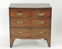 Lot 429 - A small mahogany bow front chest