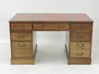 Lot 506 - A Georgian style mahogany pedestal desk