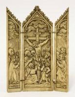 Lot 48 - A carved ivory triptych