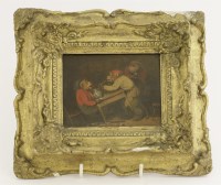 Lot 216 - Edmund Bristow (1787-1876)
TWO MONKEYS PLAYING CRIBBAGE;
MONKEYS BRAWLING IN A TAVERN;
A MONKEY VISITING A PAWNBROKER
Three