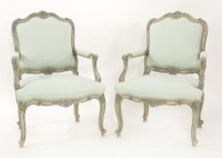 Lot 463 - A pair of Louis XV-style armchairs