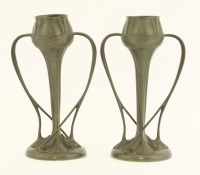 Lot 57 - A pair of Liberty's Tudric pewter vases