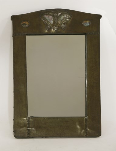 Lot 70 - A Liberty and Co. copper and abalone shell mirror