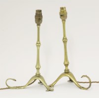 Lot 94 - Two brass table lamps
