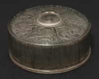 Lot 108 - A Lalique 'Biches' moulded glass powder jar and cover