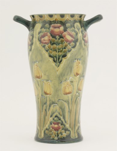 Lot 51 - A James Macintyre Moorcroft Florianware twin-handled vase