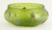 Lot 56 - A Loetz green glass bowl