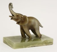Lot 150 - An Art Deco patinated bronze trumpeting elephant
