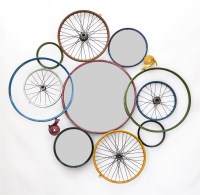 Lot 737 - A bicycle wheel mirror