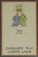 Lot 504 - Cyril Kenneth Bird ('Fougasse') (1887-1965)
'CARELESS TALK COSTS LIVES'
A WWII propaganda poster
31.5 x 20cm