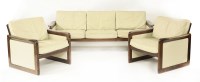 Lot 653 - A Danish three-seater settee and a matching pair armchairs