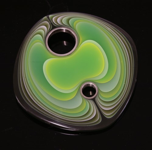 Lot 26 - A sterling silver and polyester resin pendant