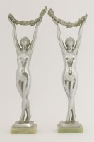 Lot 200 - A pair of spelter nudes