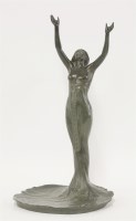 Lot 144 - An Art Nouveau spelter lamp base