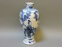 Lot 108 - A 19th century Chinese blue and white baluster vase