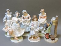 Lot 123 - Five Royal Worcester porcelain figures