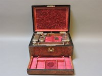 Lot 120 - A Victorian burr walnut dressing table box