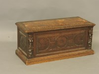 Lot 382 - A late 19th century oak blanket box