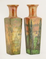 Lot 130 - A pair of Royal Worcester Crown Ware lustre vases