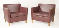 Lot 672 - Two leather 'Krefeld' armchairs for Knoll