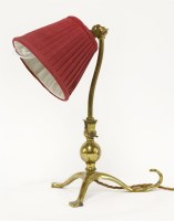 Lot 95 - An Arts and Crafts brass desk lamp