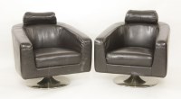 Lot 743 - A pair of contemporary leather armchairs