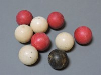 Lot 66 - Nine ivory table billiards/bagatelle balls