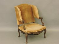 Lot 358 - A 19th century carved frame open armchair