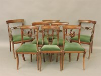 Lot 434 - A set of eight Regency mahogany bar back dining chairs