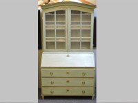 Lot 409 - A French painted bureau bookcase