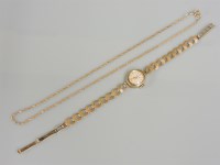 Lot 19 - A ladies 9ct gold Godfrey mechanical bracelet watch