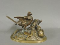 Lot 95 - A Victorian bronze group of a bird and a shrew