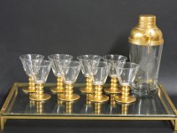 Lot 103 - An Asprey gilt metal and glass cocktail set