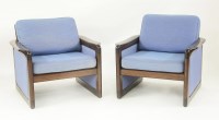 Lot 651 - A pair of Danish mahogany armchairs