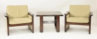 Lot 652 - A pair of Danish mahogany armchairs