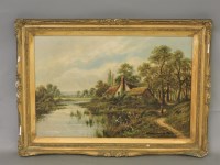 Lot 310 - Montgomery Ansell (pseudonym for Francis E Jamieson)
RURAL COTTAGE SCENE WITH RIVER
Signed