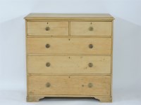 Lot 424 - A Victorian stripped pine chest of drawers