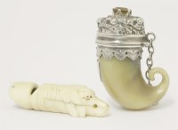 Lot 238 - A 19th century Scottish silver-mounted horn vinaigrette