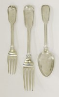 Lot 62 - A George IV/Victorian composite silver fiddle and thread pattern part flatware service