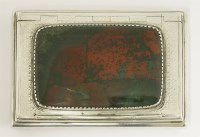 Lot 254 - A William IV silver-mounted bloodstone snuff box