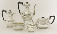 Lot 134 - A silver five-piece tea and coffee set 
by James Dixon & Sons Ltd.