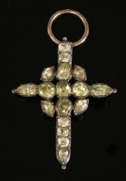 Lot 260 - A Portuguese chrysolite silver cross