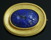 Lot 302 - A 17th century lapis lazuli intaglio