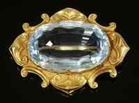 Lot 318 - A Victorian aquamarine gold brooch