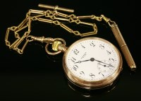 Lot 601 - A 9ct gold Waltham USA Traveler open-faced pocket watch